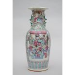 A vase in Canton porcelain 'characters' (*) (61cm)