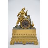 Louis-Phippe clock in bronze 'troubadour' (12x27x37cm)