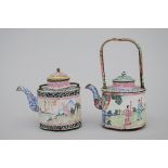 Two teapots in Chinese Canton enamel, 18th century (*) (11cm)