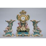 A three-piece porcelain clock set (51cm)