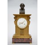 Empire clock in gilt bronze 'Homer', LÈpine (16x28x60cm)