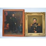 Lot: two paintings 'portraits of soldiers' (*) (39x47cm)