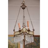 Chandelier in bronze with Wedgwood plaques (*) (70x68x40cm)