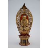 Gilt wooden Buddha on a base (*) (48cm)