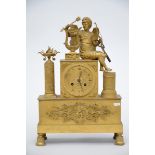 An Empire clock in gilt bronze 'amor' (11x26x40cm)