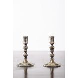 A pair of silver Louis XIV miniature candlesticks, 18th century (7cm)