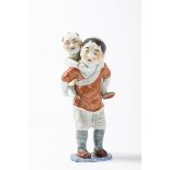 A sculpture in Chinese porcelain 'boys' (*) (43cm)