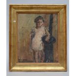 H. V. Wolvens: painting (o/c) 'girl' (46x38cm)