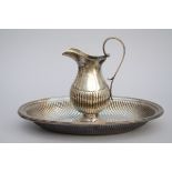 Ewer and basin in solid silver, Portugal (29cm)