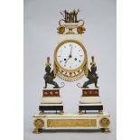A Louis XVI marble and bronze clock, signed Honin ‡ LiËge (11x36x57cm)