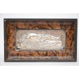 A silver plaque 'burial of Christ' (9x22cm)