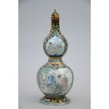 A double gourd vase in cloisonnÈ 'immortals' (46cm)