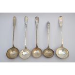 Lot: five silver spoons, 18th century