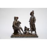 Drouot: bronze statue 'musketeers' (17x44x44cm)