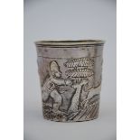 Lot: two silver wine cups, 18th century (6x7cm)