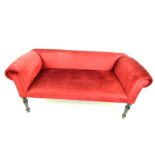 A Velvet Maroon Upholstered bench.