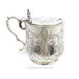 A Good Quality Mid Victorian Sterling Silver Mustard Pot.