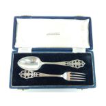 A George V Sterling Silver Christening Spoon and Fork.