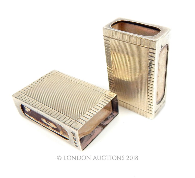 A Pair of George VI Sterling Silver Match box holders.