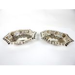 A Pair of Edwardian Sterling Silver Bon Bon Dishes.