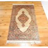Antique Turkish hand made part Silk Kayseri rug.