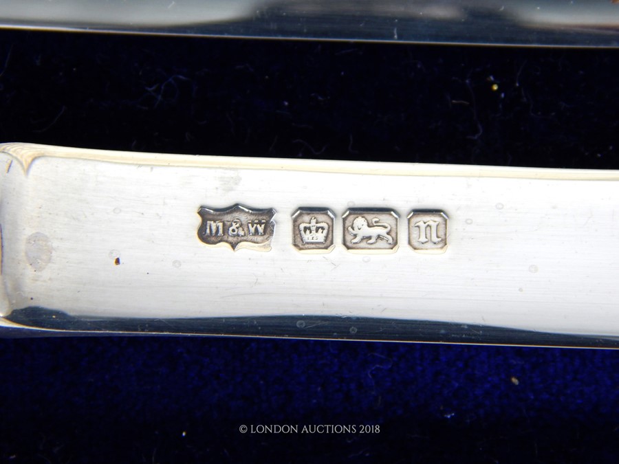 A Set of Six Edwardian Sterling Silver Tea Knives. - Image 3 of 3