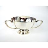 An Art Nouveau Sterling Silver Three Handled Bowl.