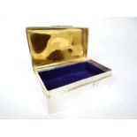 A George V Sterling Silver Jewellery Box with Solid Hinged Cover.