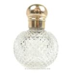 A White Metal Mounted Victorian Cut Glass Scent Bottle.