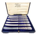 A Set of Six Edwardian Sterling Silver Tea Knives.