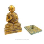 Gilt Metal Buddha & Chinese Seal