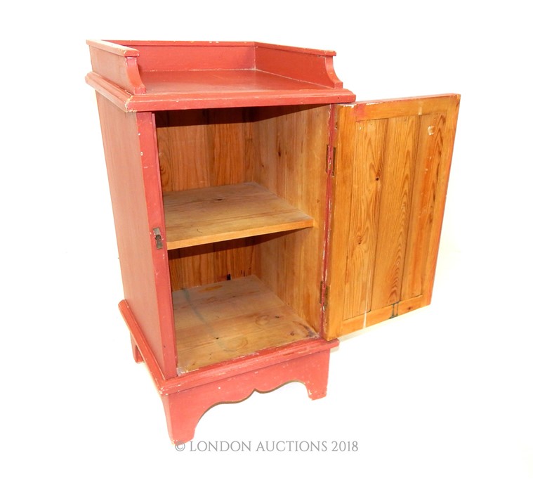 A Red Painted Panel Side Chest. - Image 2 of 2