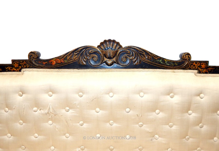 Late 19th century painted settee - Image 2 of 4