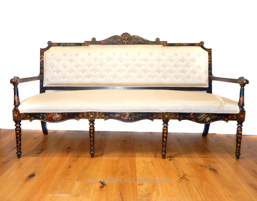 Late 19th century painted settee