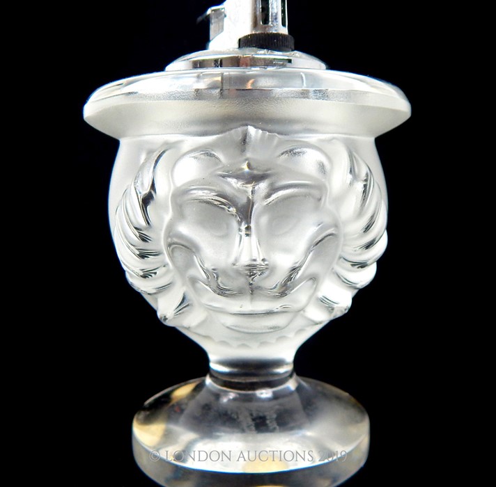 A Lions Head Lighter Marked Lalique France - Image 3 of 5