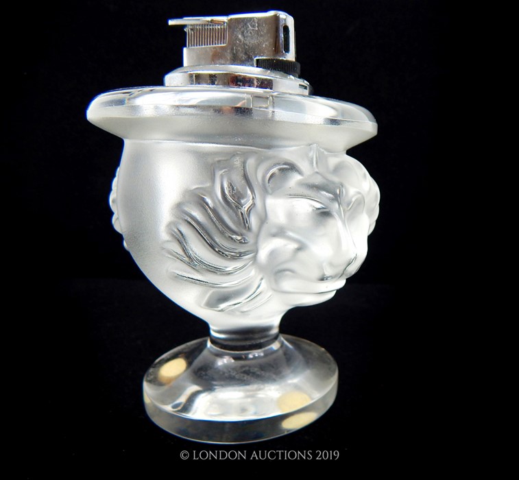 A Lions Head Lighter Marked Lalique France - Image 2 of 5