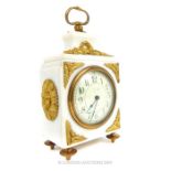19th Century French Mantle Clock, White Alabaster And Ormlou Fittings