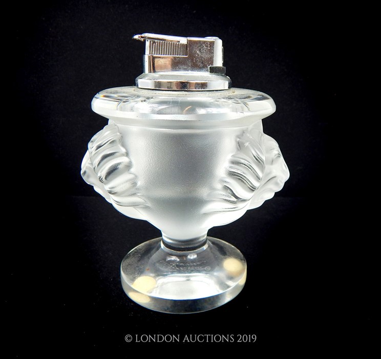 A Lions Head Lighter Marked Lalique France - Image 4 of 5
