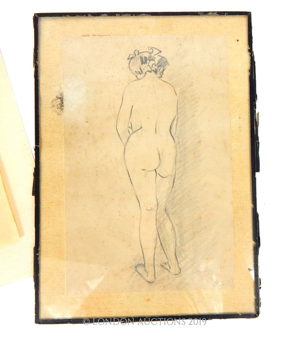 THREE MID 20TH CENTURY NUDE PENCIL DRAWING - Image 6 of 7