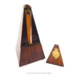 Mid 19th Century Rosewood Metronome Bearing Queen Victoria's Crown, Height 23cm, Width 12cm.