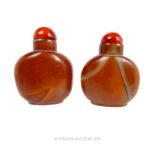 Two Chinese Agate Snuff Bottles