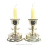 A Pair of Large Decorative Silver Plated Candlestick