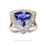 A Tanzanite and diamond ring