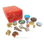 A Collection Of Oriental, Tibetan & Asian items Including Seals Cloisonné etc
