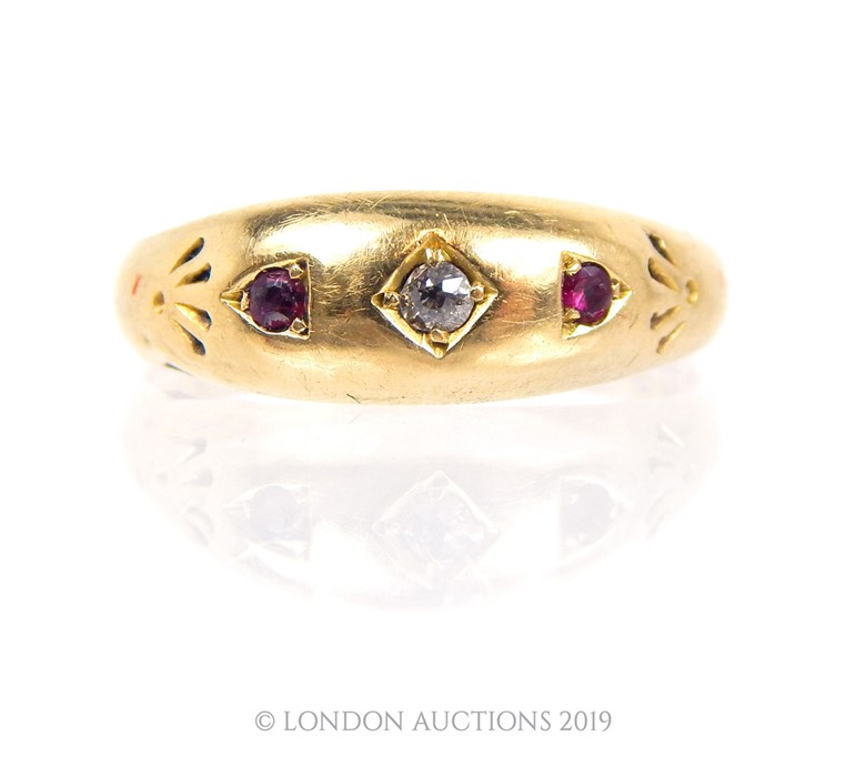 An Antique ruby and diamond Ring. - Image 3 of 4