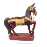 A PAINTED CHILD'S ROCKING HORSE