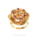 A Designer vintage 14 carat gold ring.