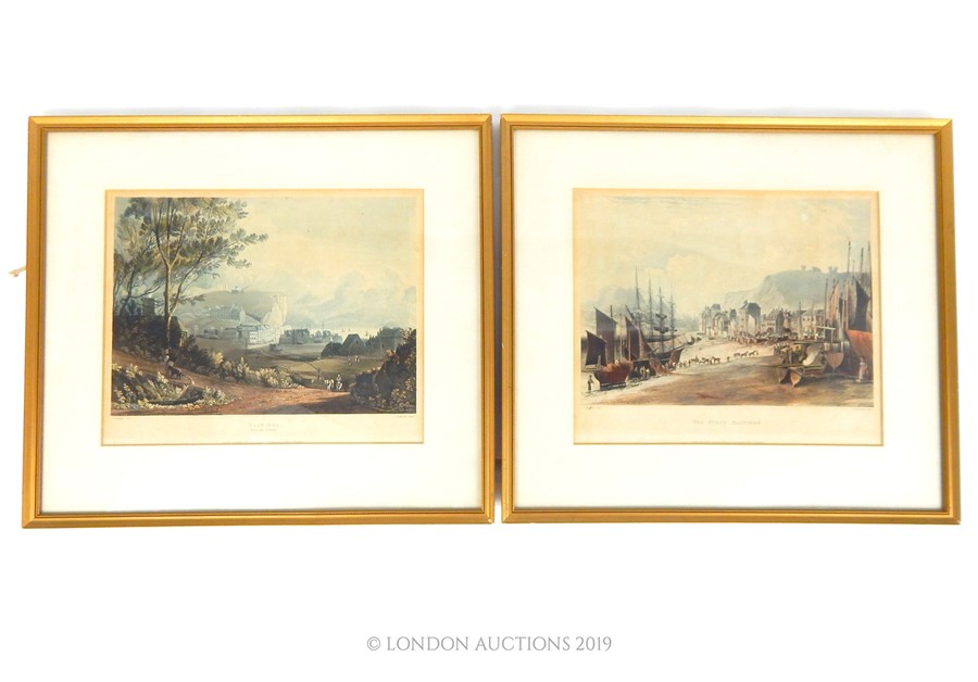 1822 Pair Of Prints Of Hastings Interest