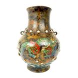 A metal cloisonne enamel vase