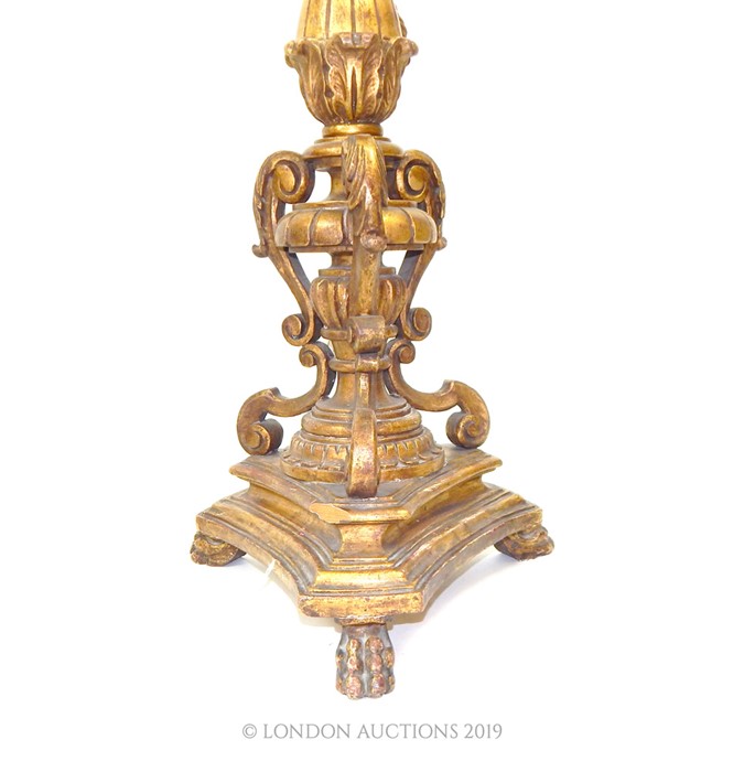 An Italian carved gilt wood standard lamp. - Image 2 of 2